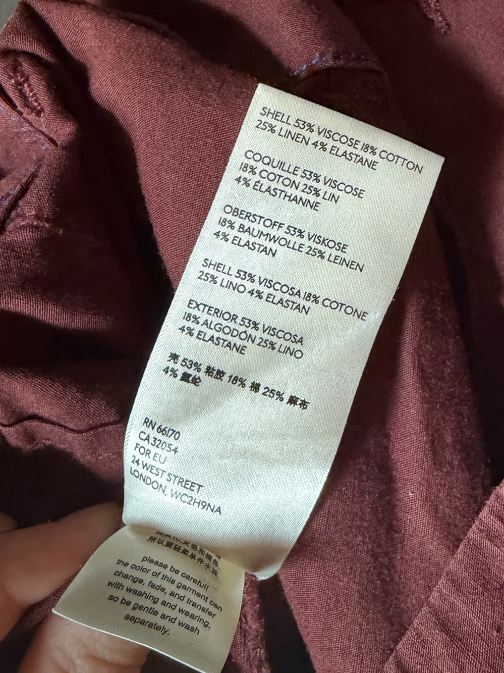 Anthropologie Burgundy High-Rise Wide-Leg Pants - Picture 5 of 6